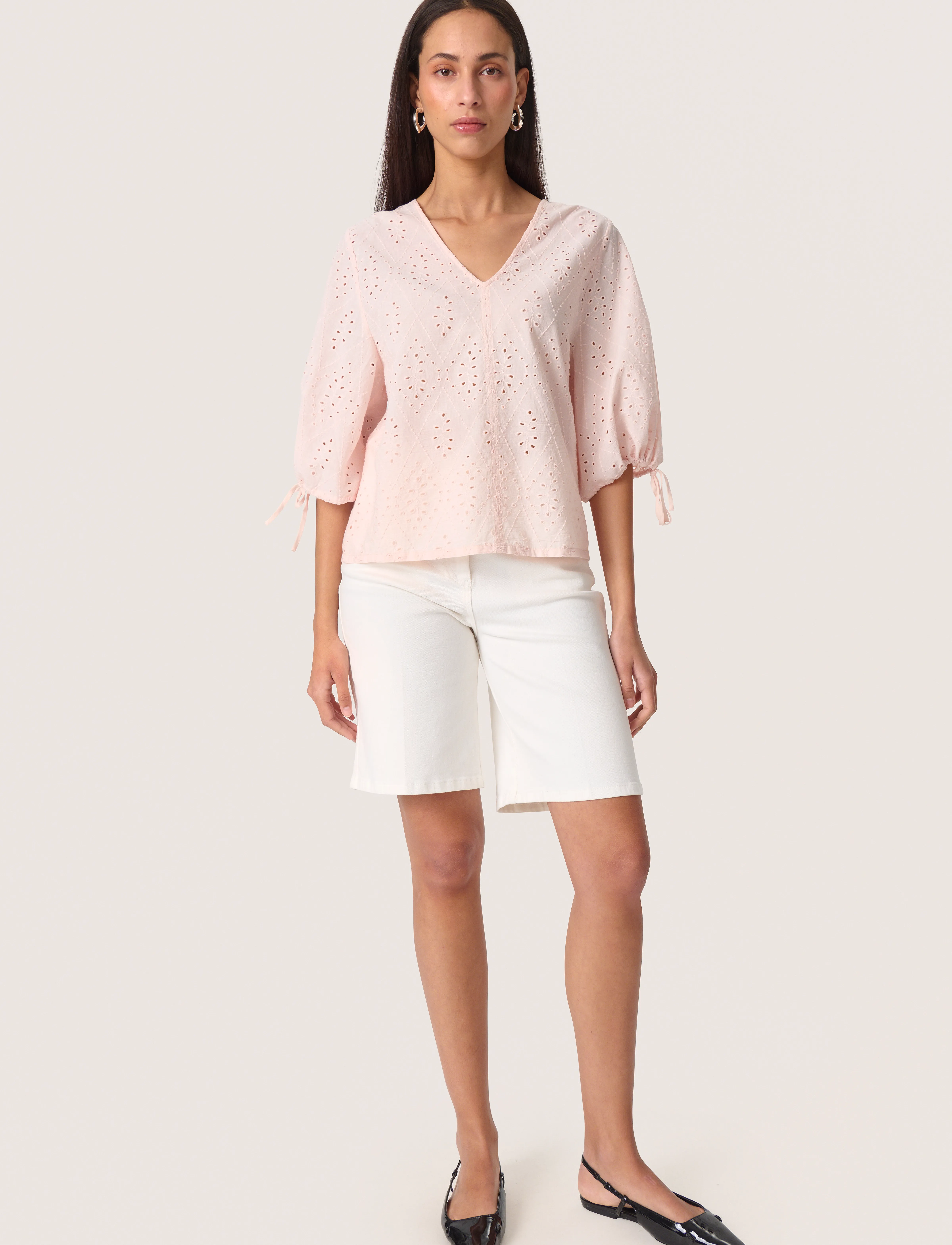 Soaked - SLJoella Blouse SS - kurzämlige blusen - peach whip - 3