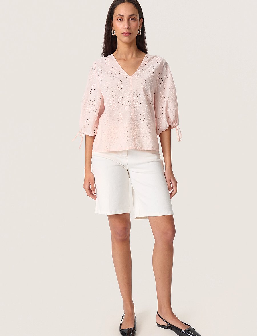 Soaked - SLJoella Blouse SS - kurzärmelige blusen - peach whip - 3