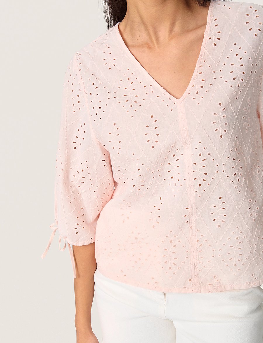 Soaked - SLJoella Blouse SS - kurzärmelige blusen - peach whip - 5