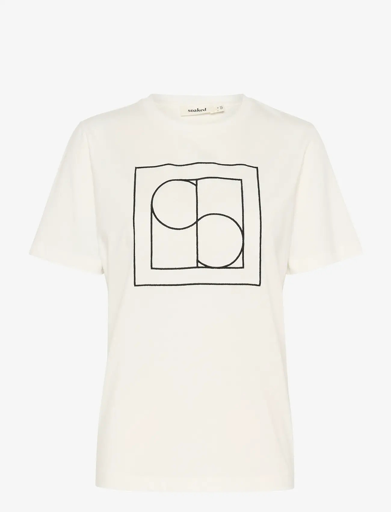 Soaked in Luxury - SLVarga Embroidered Tee SS - t-shirts - broken white - 1