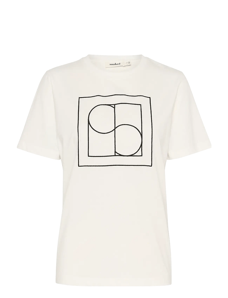 Soaked in Luxury - SLVarga Embroidered Tee SS - t-shirts - broken white - 1