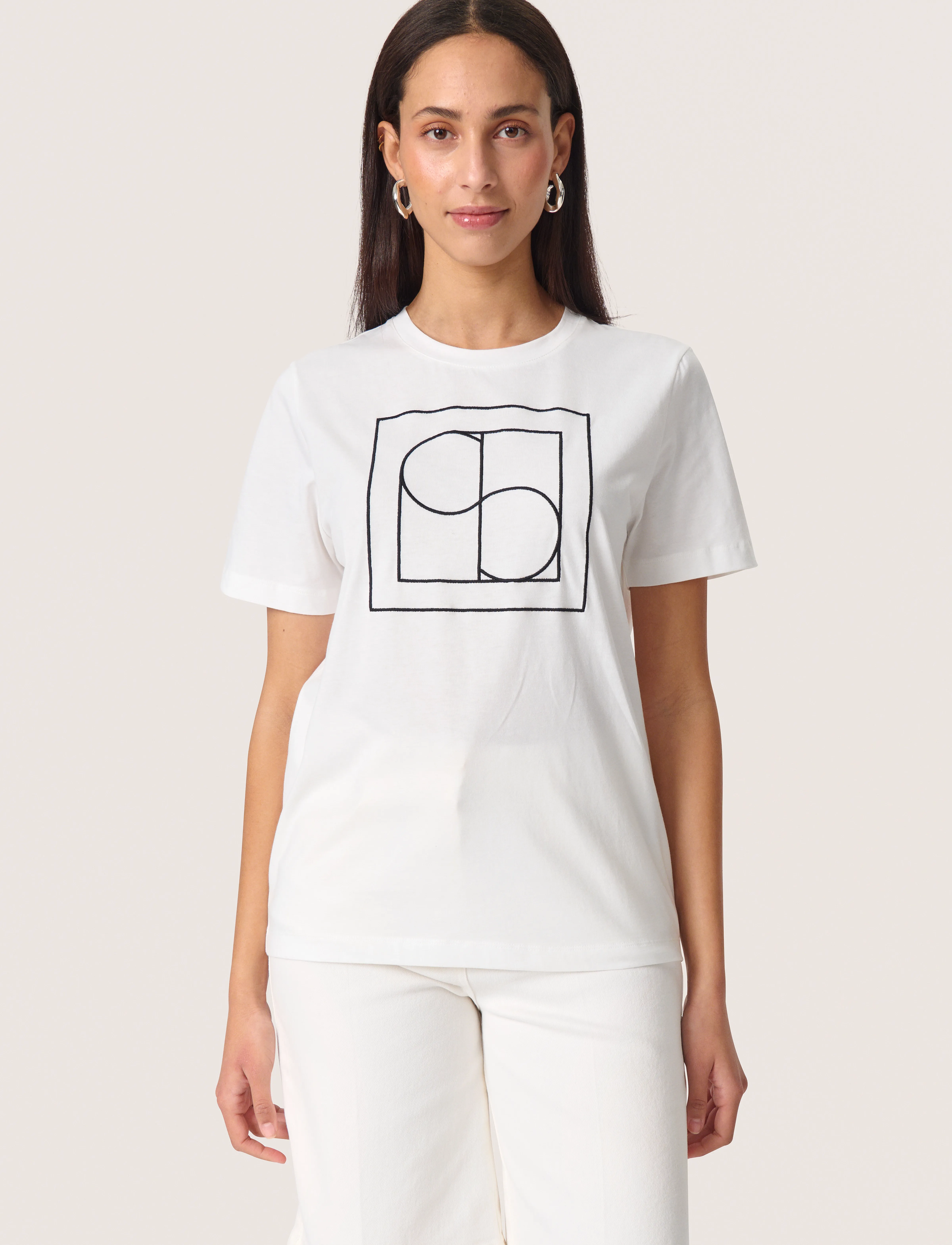 Soaked SLVarga Embroidered Tee SS - T-shirts & Toppar - BROKEN WHITE / white