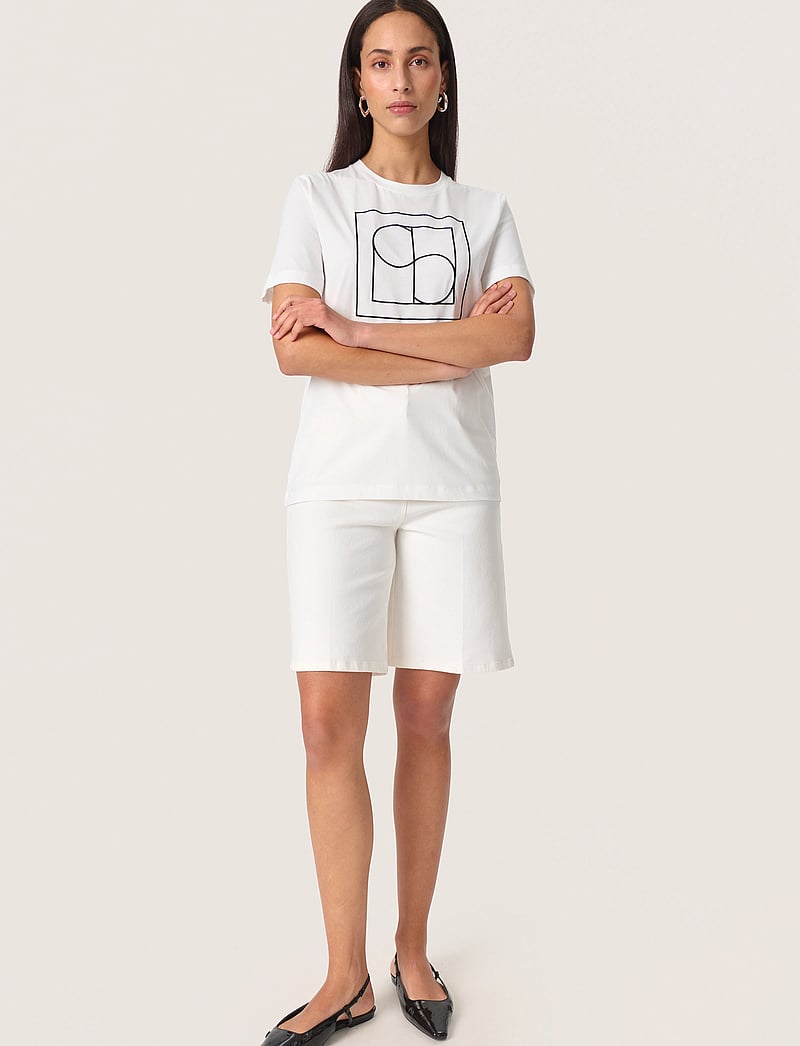 Soaked in Luxury - SLVarga Embroidered Tee SS - t-shirts - broken white - 3