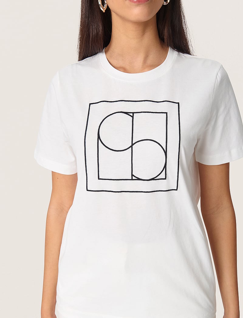 Soaked in Luxury - SLVarga Embroidered Tee SS - t-shirts - broken white - 5