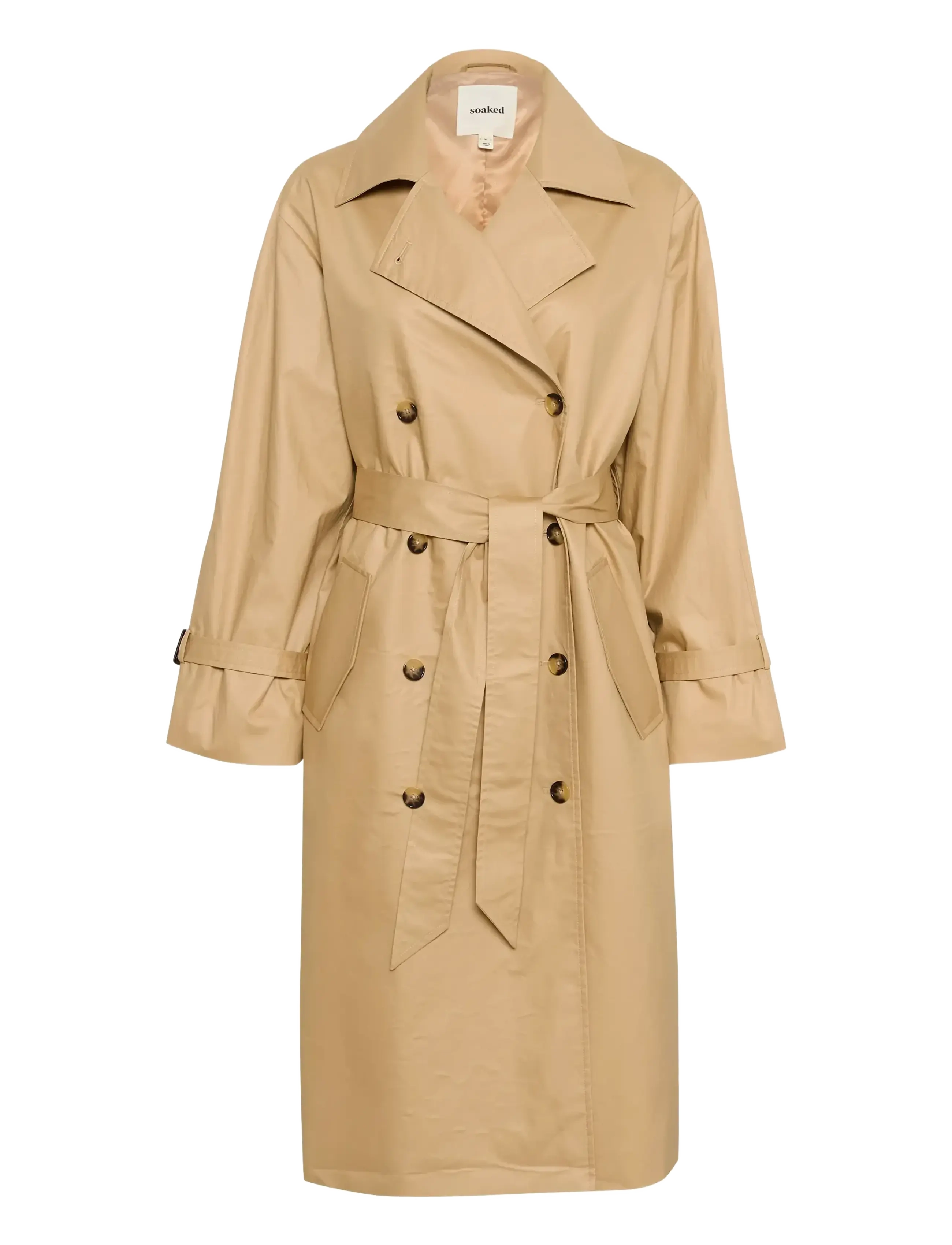 Soaked SLFavne Belt Trench Coat - Jakid ja mantlid - CURDS & WHEY / beige