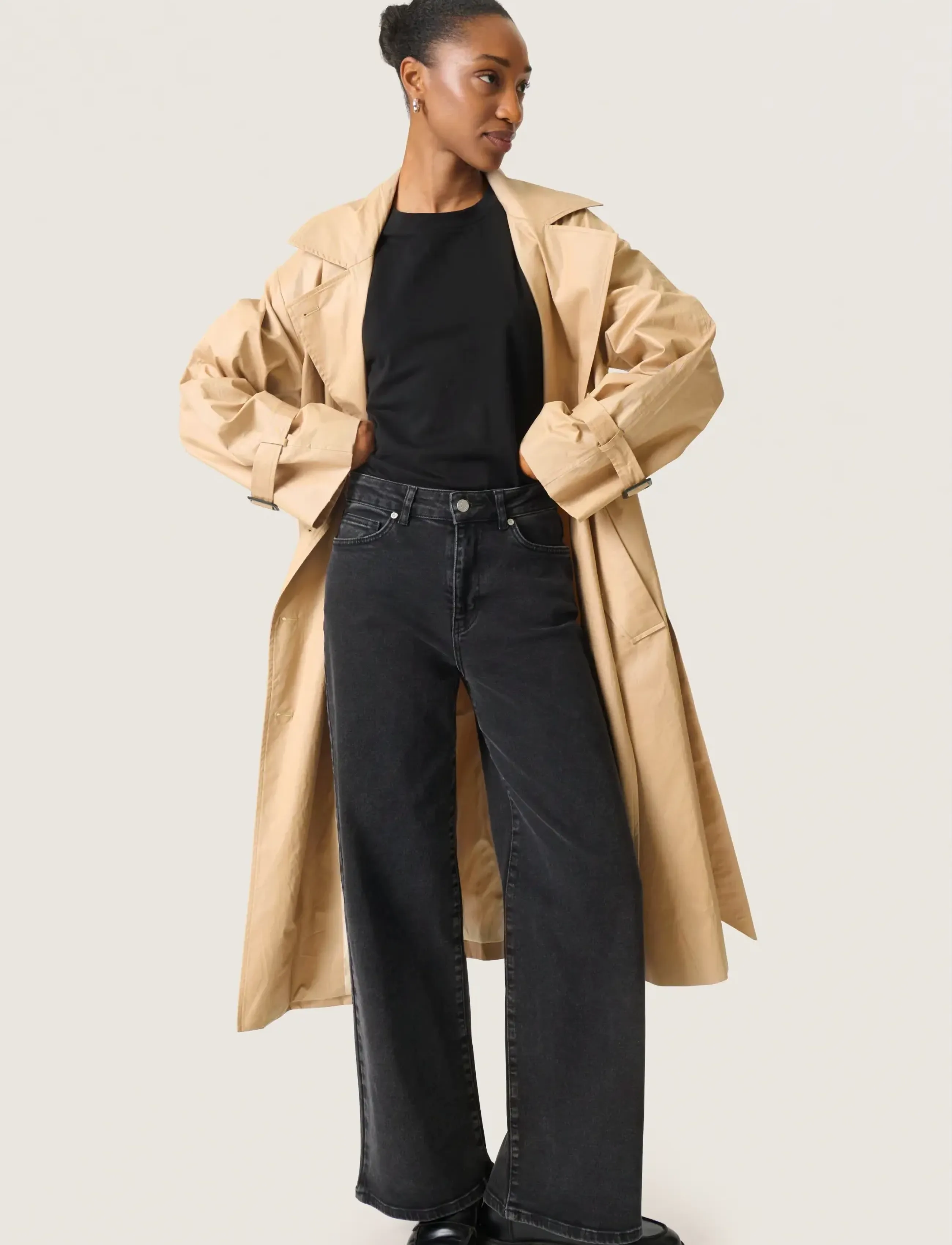 Soaked in Luxury SLFavne Belt Trench Coat - Nyheter - CURDS & WHEY / beige