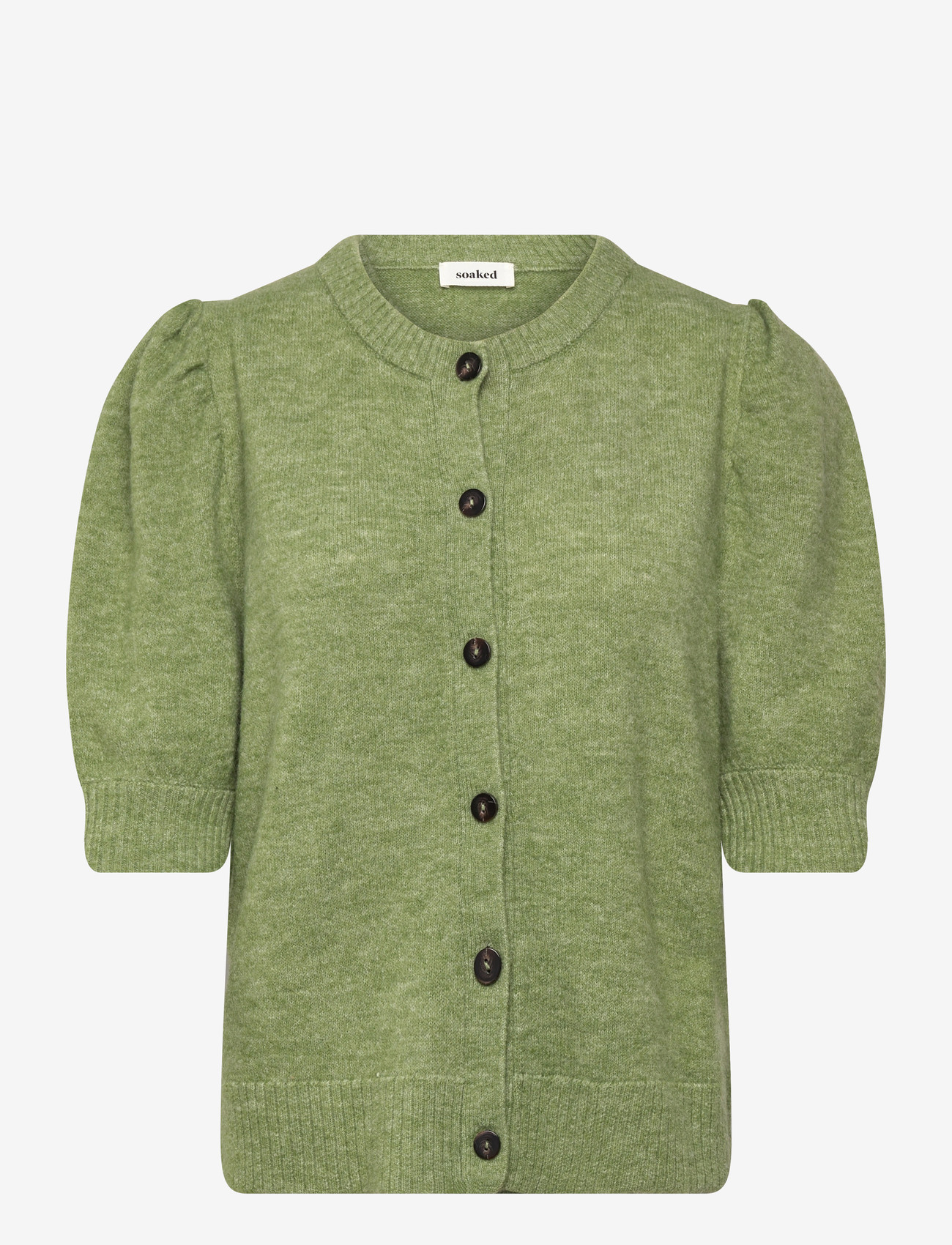 Soaked in Luxury - SLAmani Cardigan SS - cardigans - smoke green melange - 1