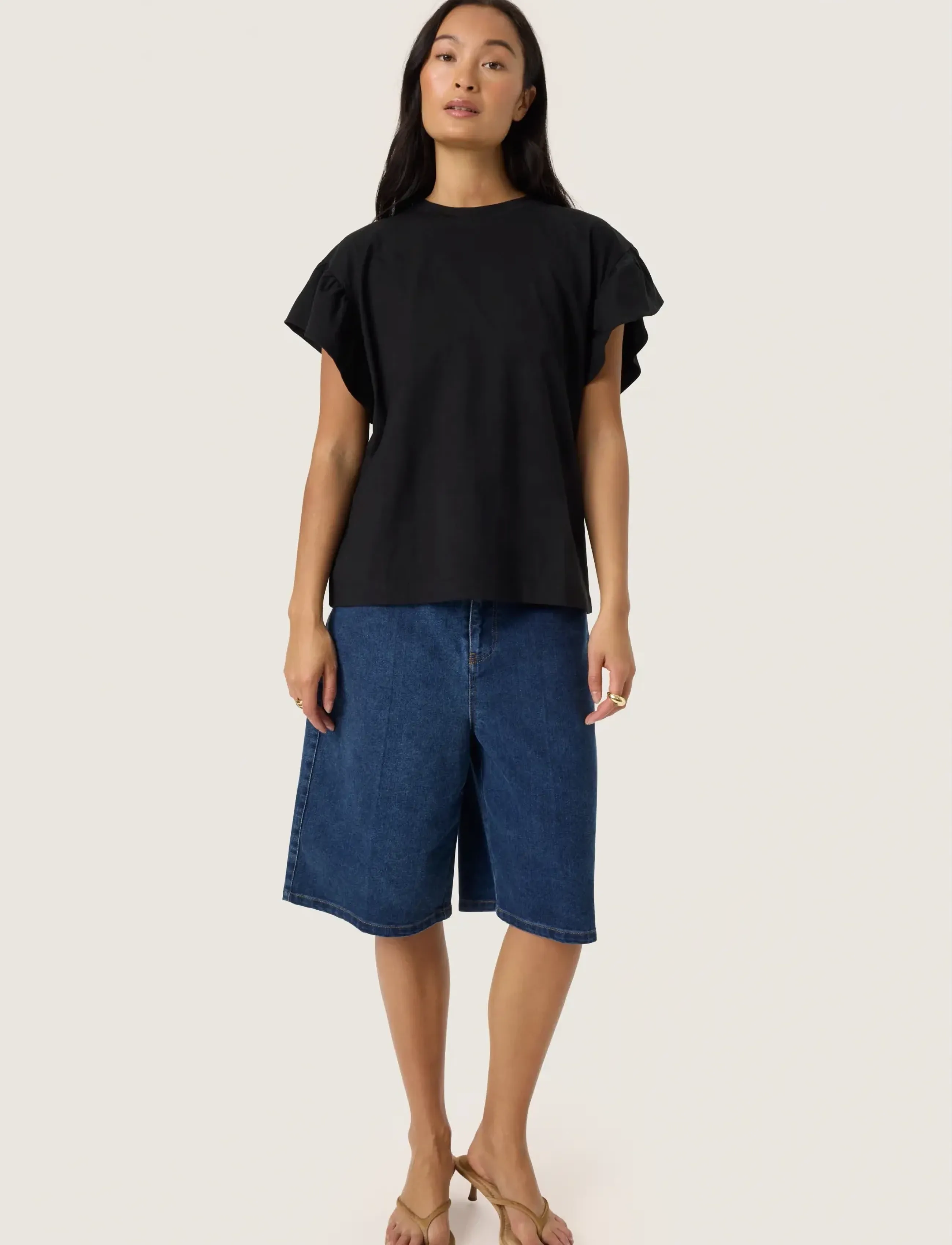 Soaked - SLJina Flary Tee - t-shirts - black - 5