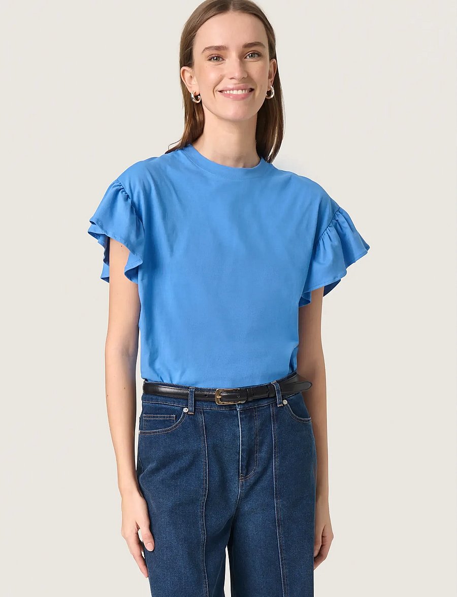 Soaked - SLJina Flary Tee - t-särgid - blue yonder - 0