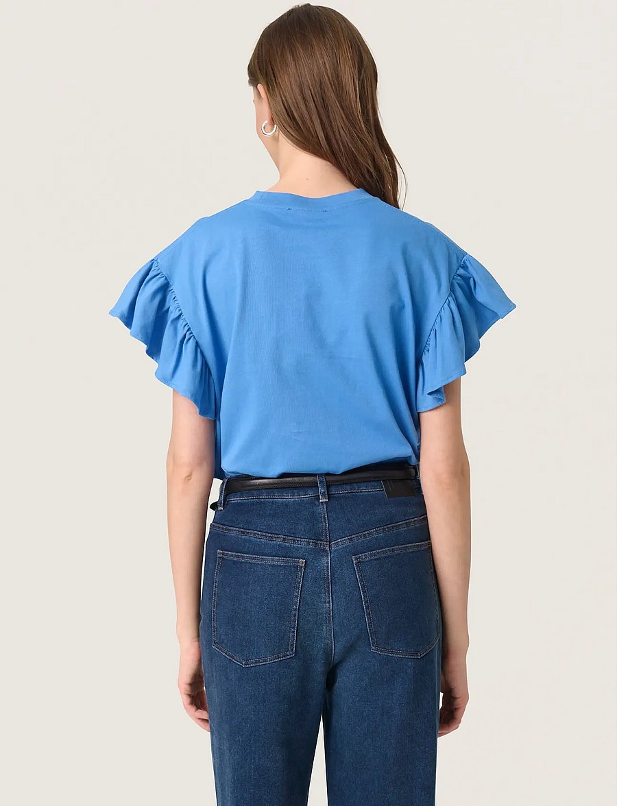 Soaked - SLJina Flary Tee - t-särgid - blue yonder - 3