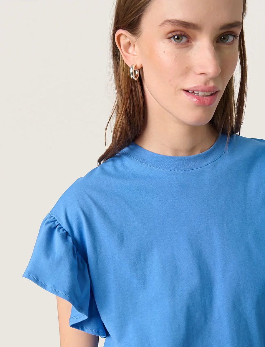 Soaked - SLJina Flary Tee - t-särgid - blue yonder - 5