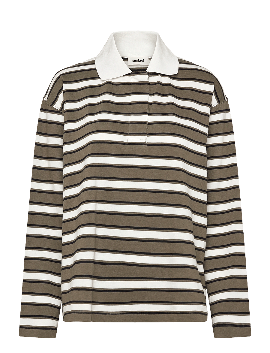 Soaked - SLNeo Polo Shirt - langärmlige hemden - grape leaf stripe - 1