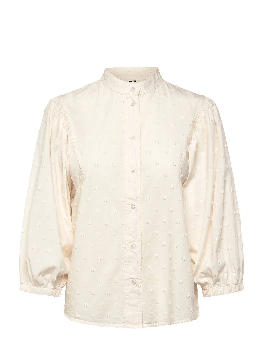 Soaked - SLSunela Shirt 3/4 - langärmlige hemden - broken white - 1