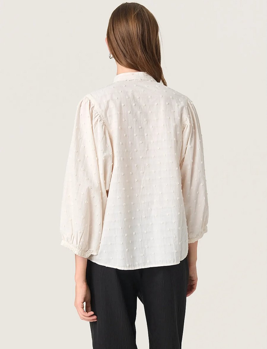 Soaked - SLSunela Shirt 3/4 - langärmlige hemden - broken white - 3