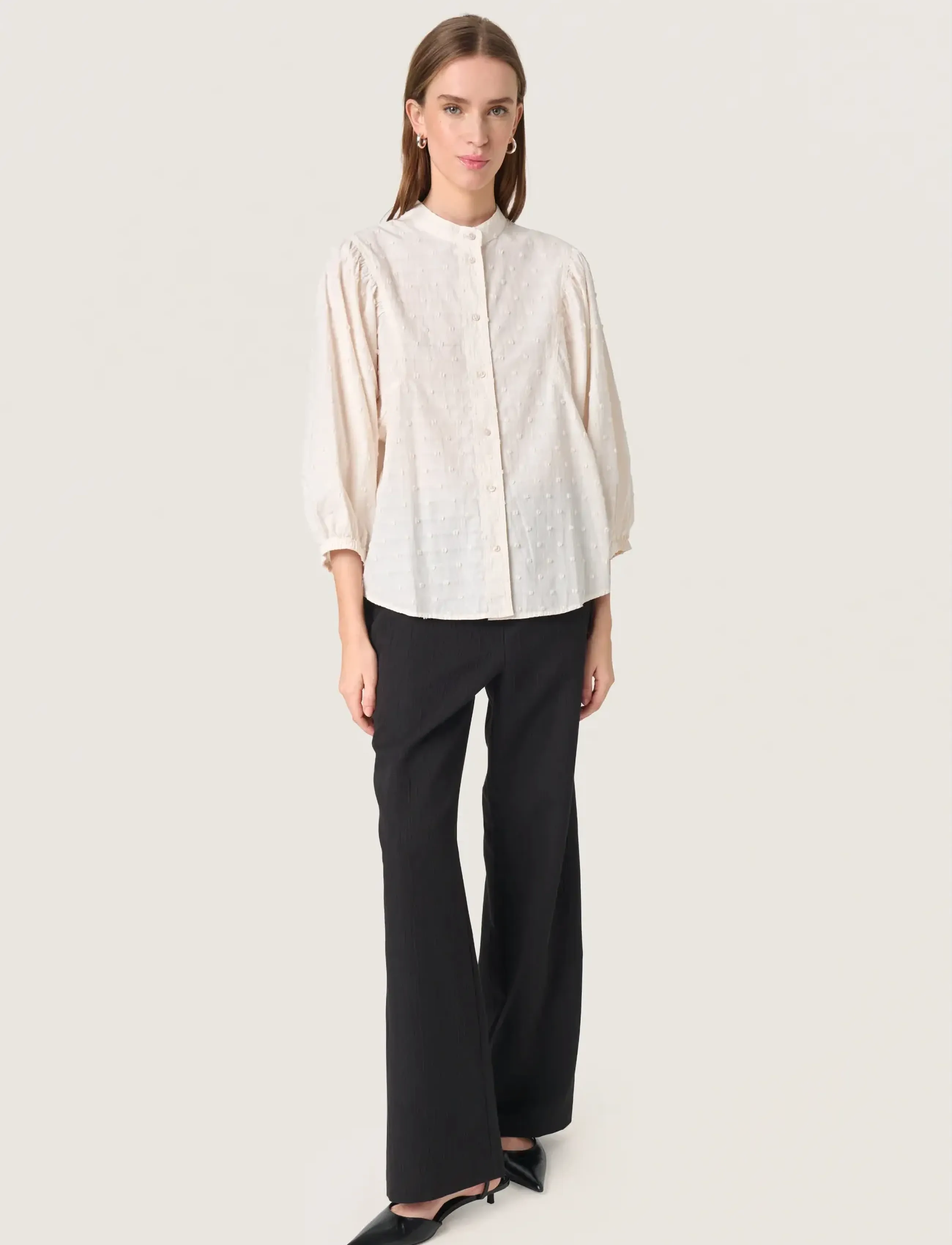 Soaked - SLSunela Shirt 3/4 - pikkade varrukatega särgid - broken white - 4
