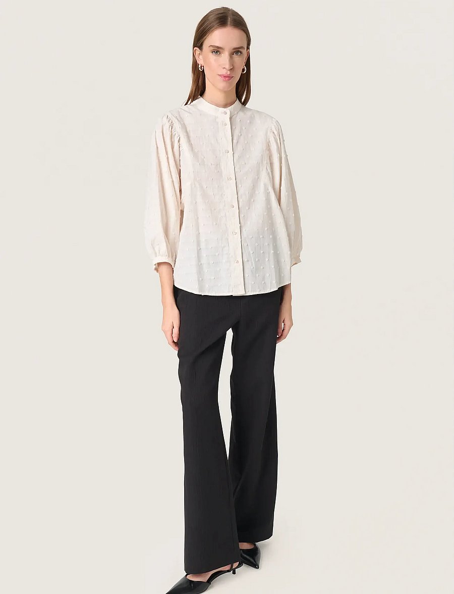 Soaked - SLSunela Shirt 3/4 - langärmlige hemden - broken white - 4