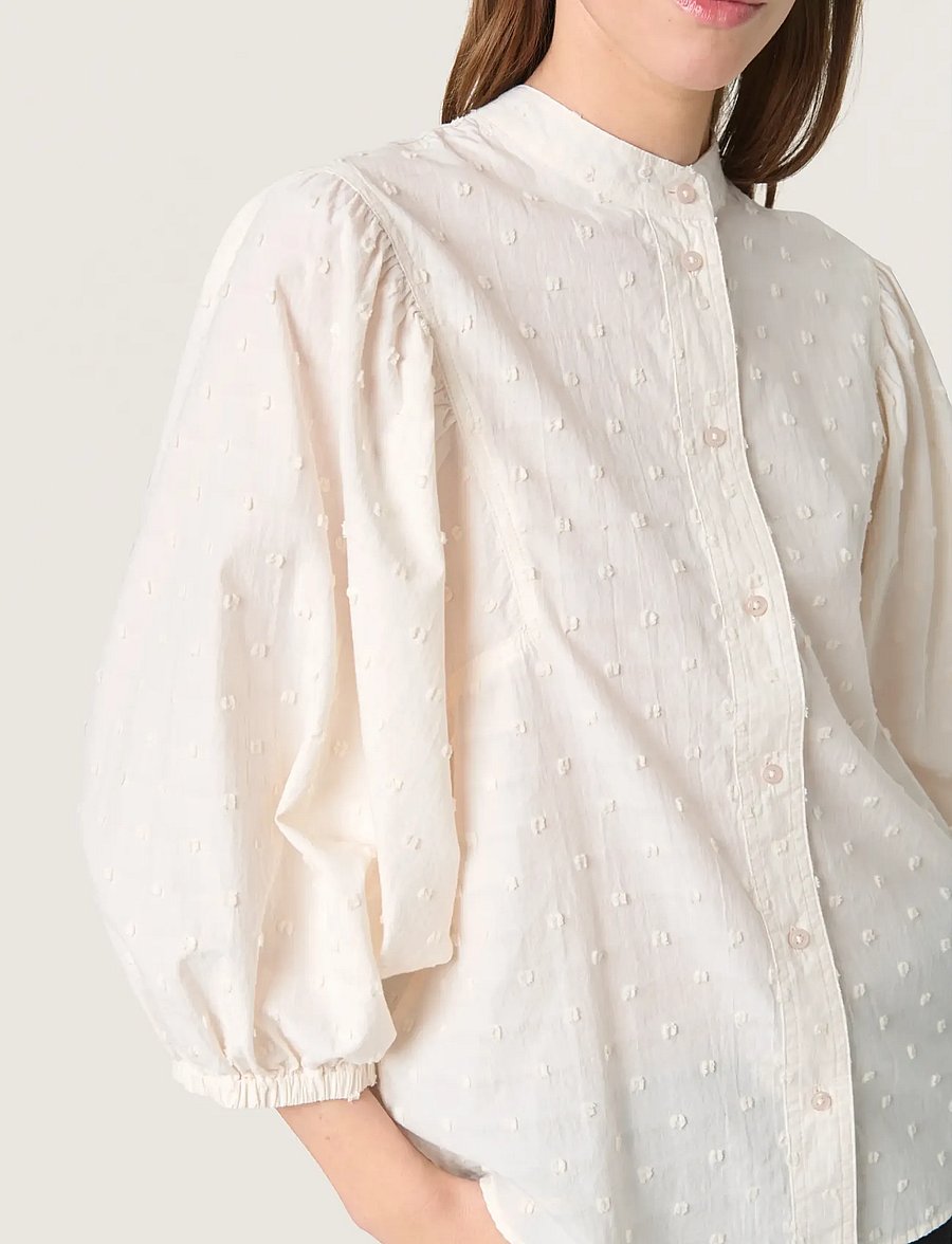 Soaked - SLSunela Shirt 3/4 - langärmlige hemden - broken white - 5
