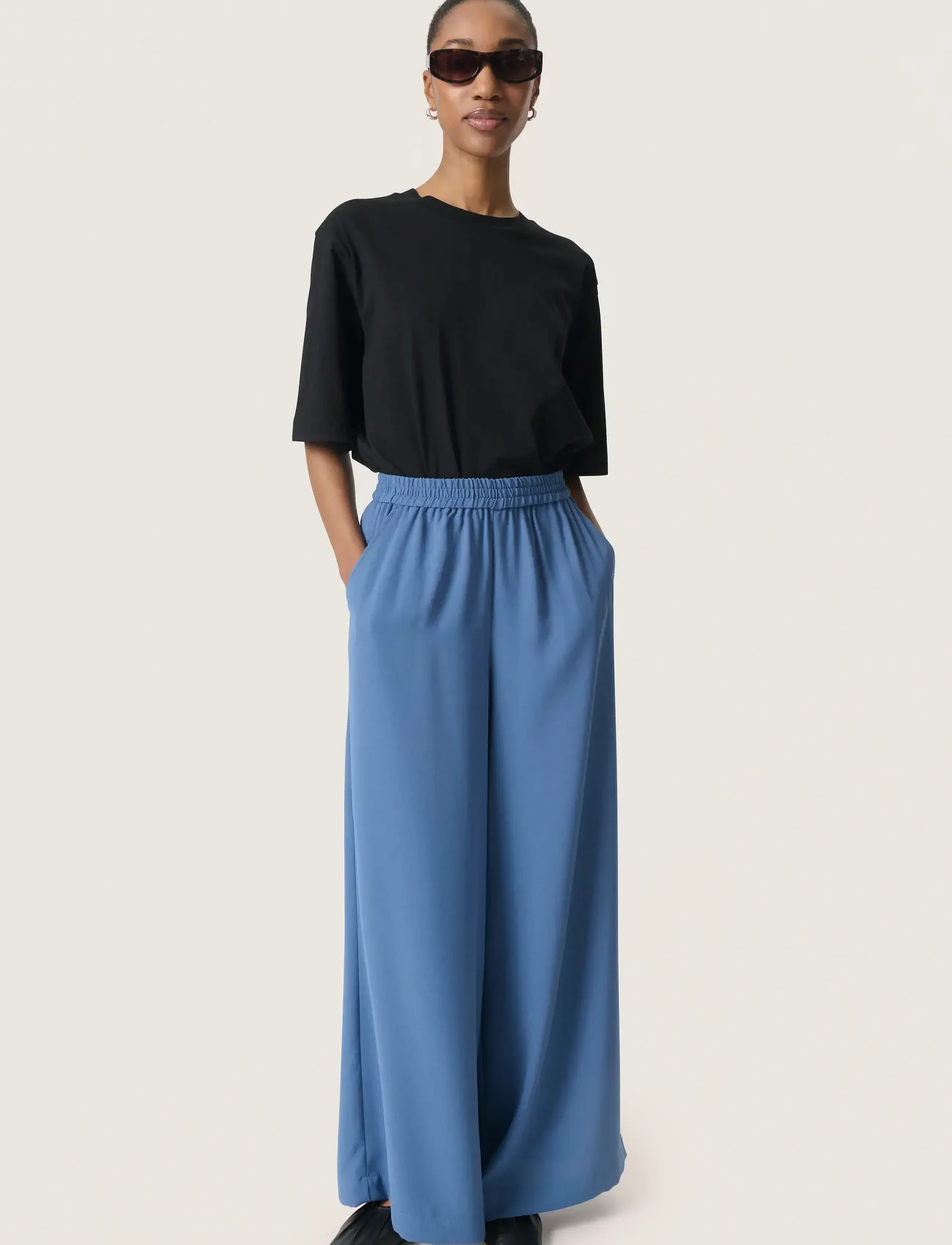 Soaked - SLShirley Wide Pants - hosen mit weitem bein - bijou blue - 3