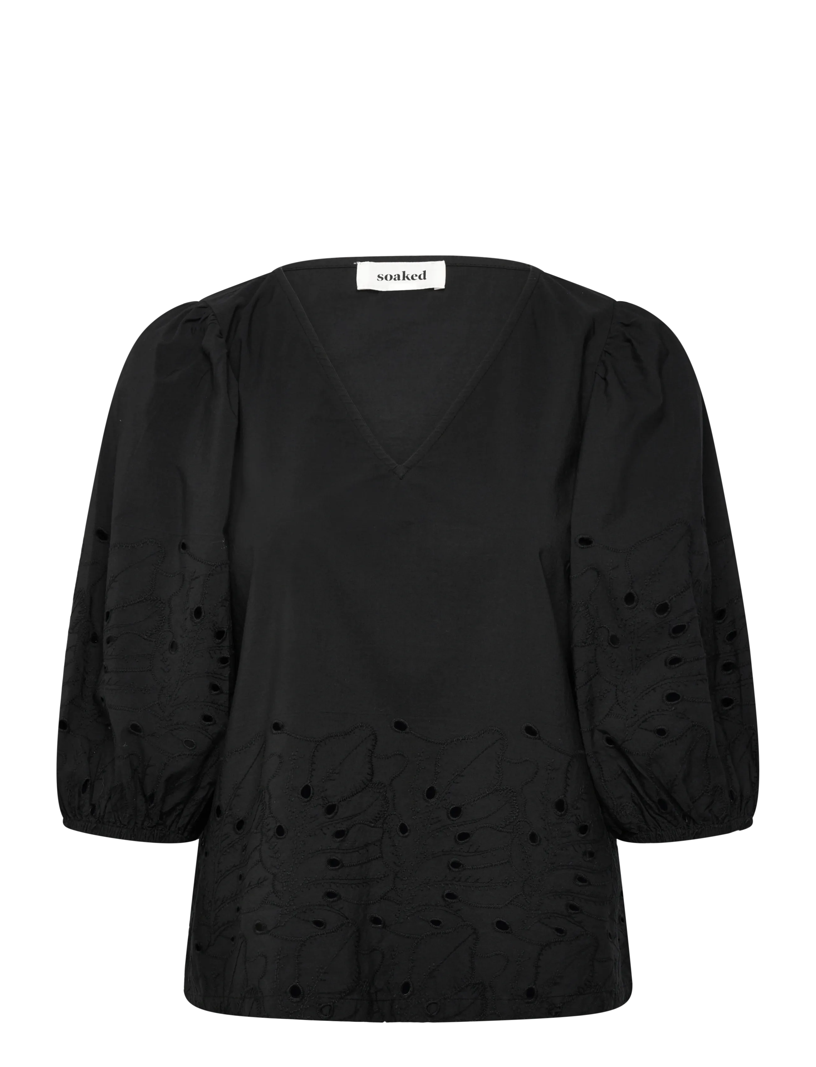 Soaked Slmanja Blouse Ss, XS, Black, Bluser > Kortærmede, Dame