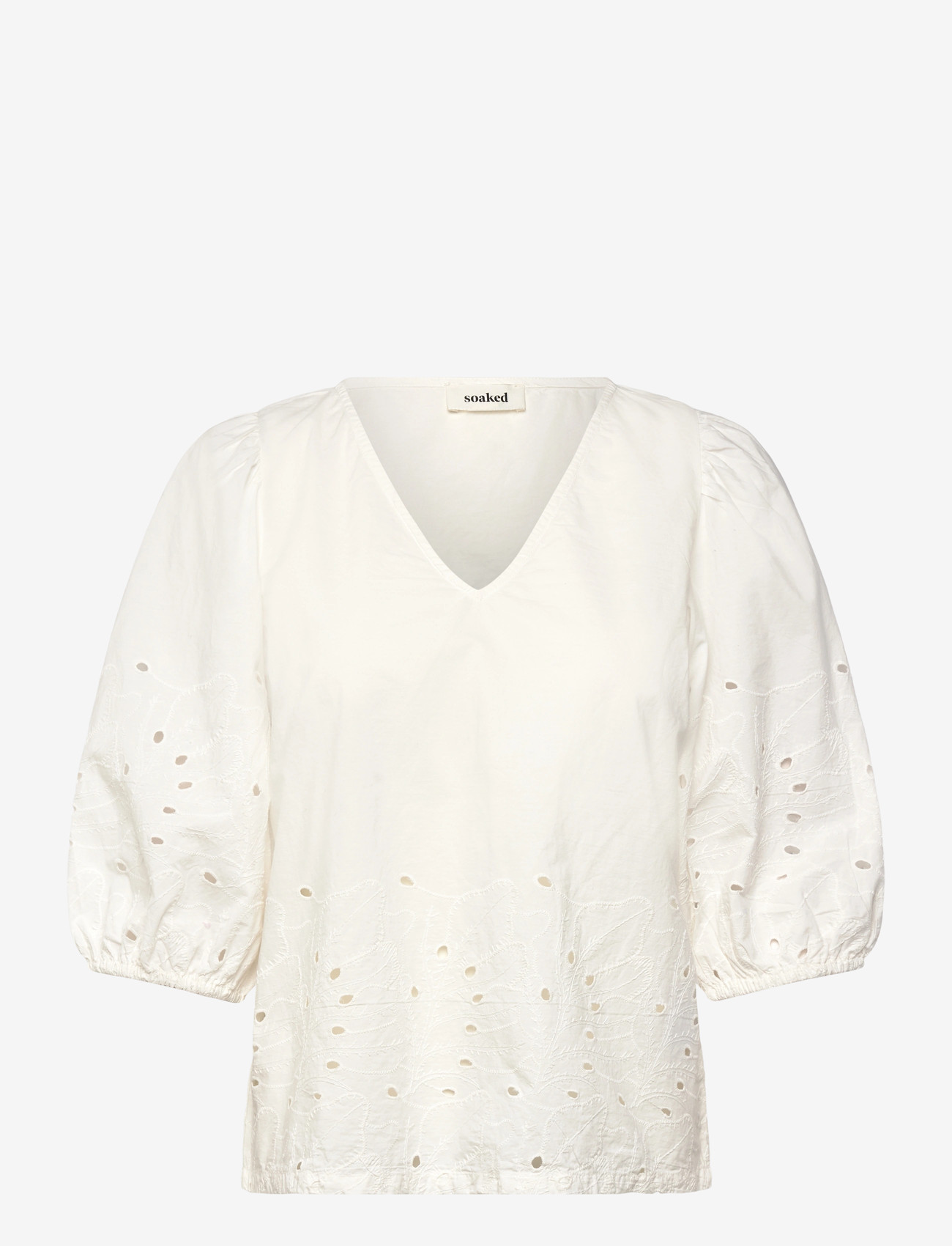 Soaked - SLManja Blouse SS - pikkade varrukatega pluusid - broken white - 1