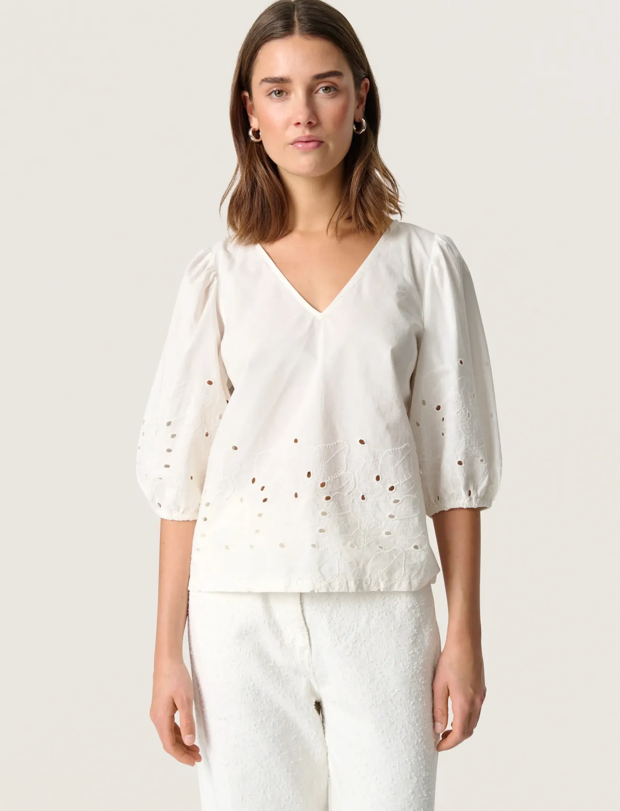 Soaked SLManja Blouse SS - Soaked in Luxury - BROKEN WHITE / white