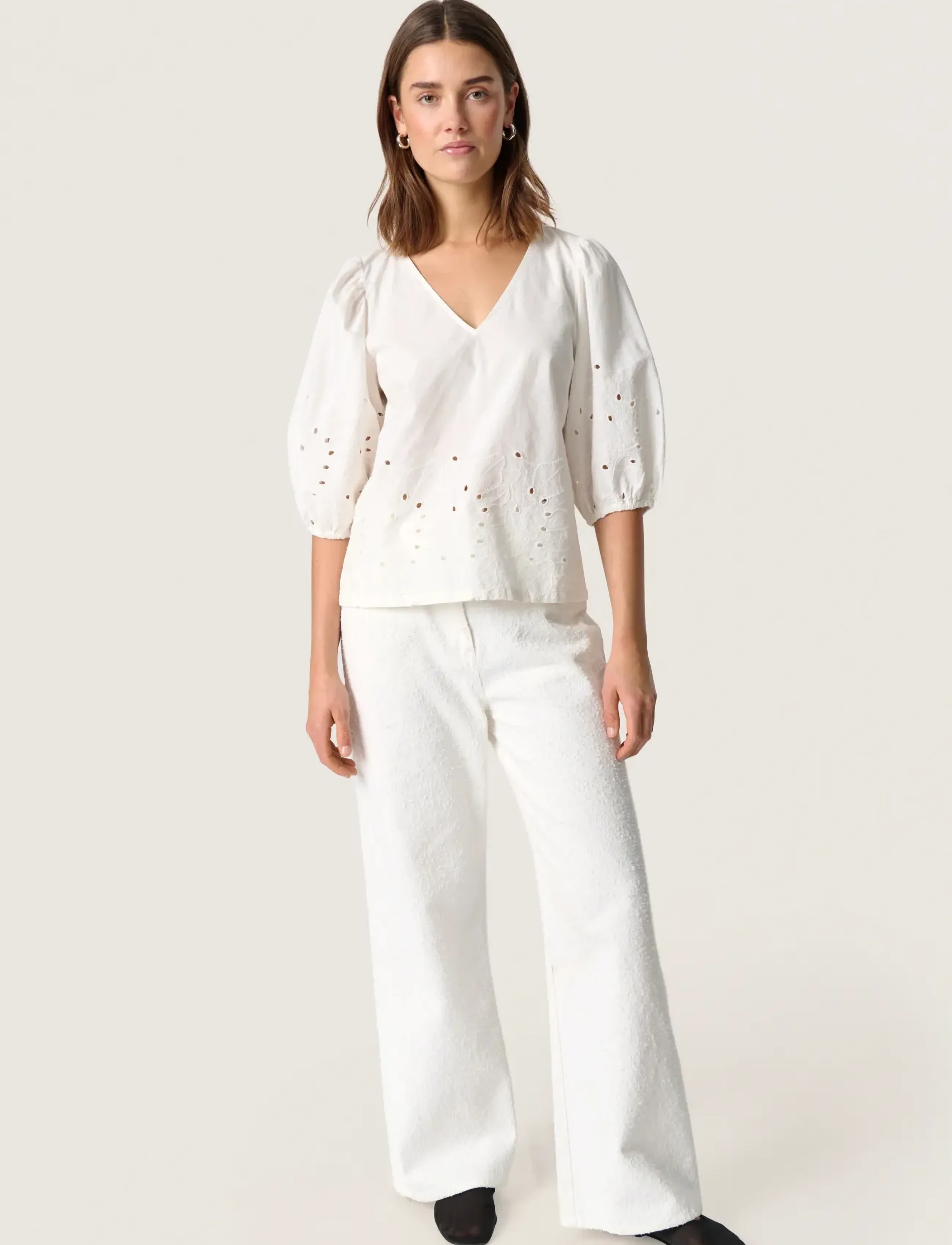 Soaked - SLManja Blouse SS - langärmlige blusen - broken white - 4