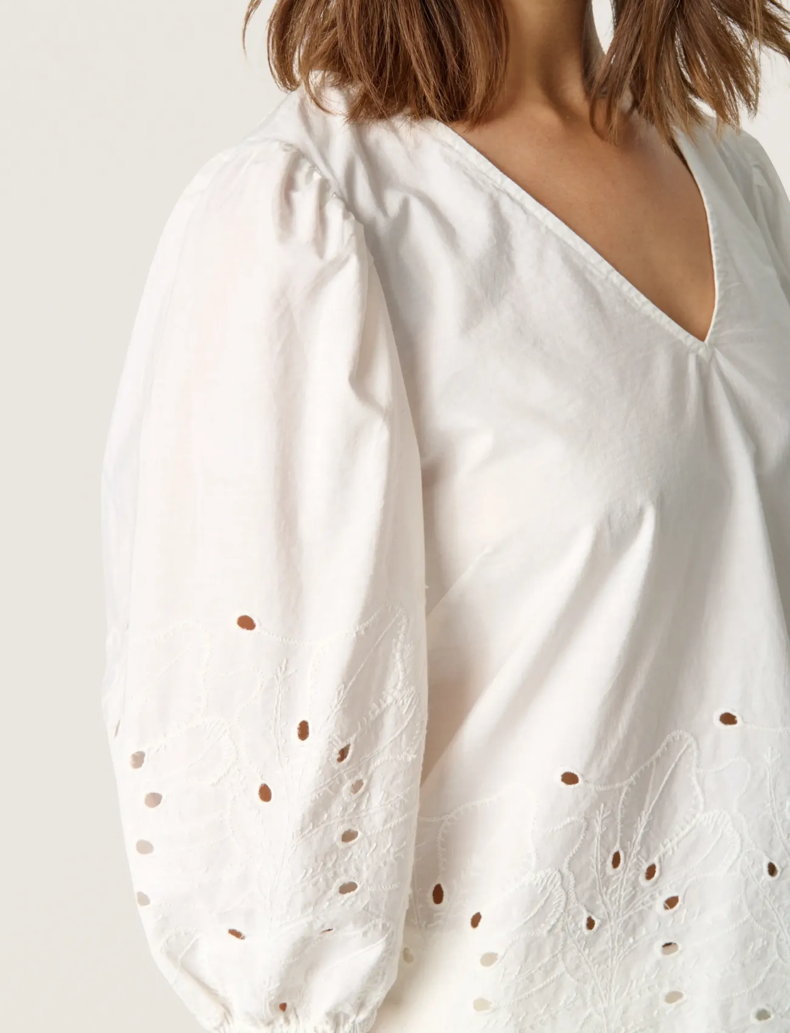 Soaked - SLManja Blouse SS - langärmlige blusen - broken white - 5