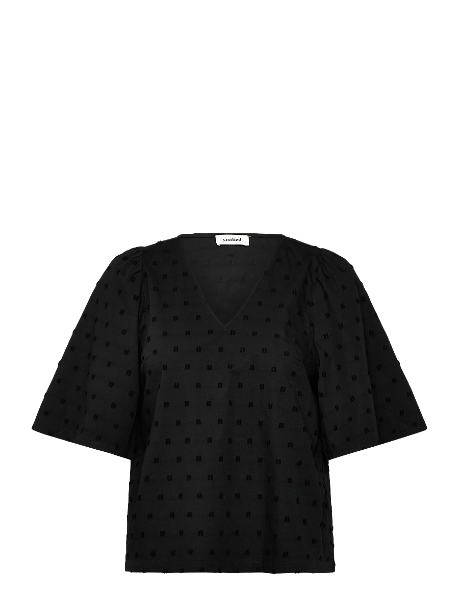 Soaked - SLSunela Felisia top SS - kortærmede bluser - black - 1