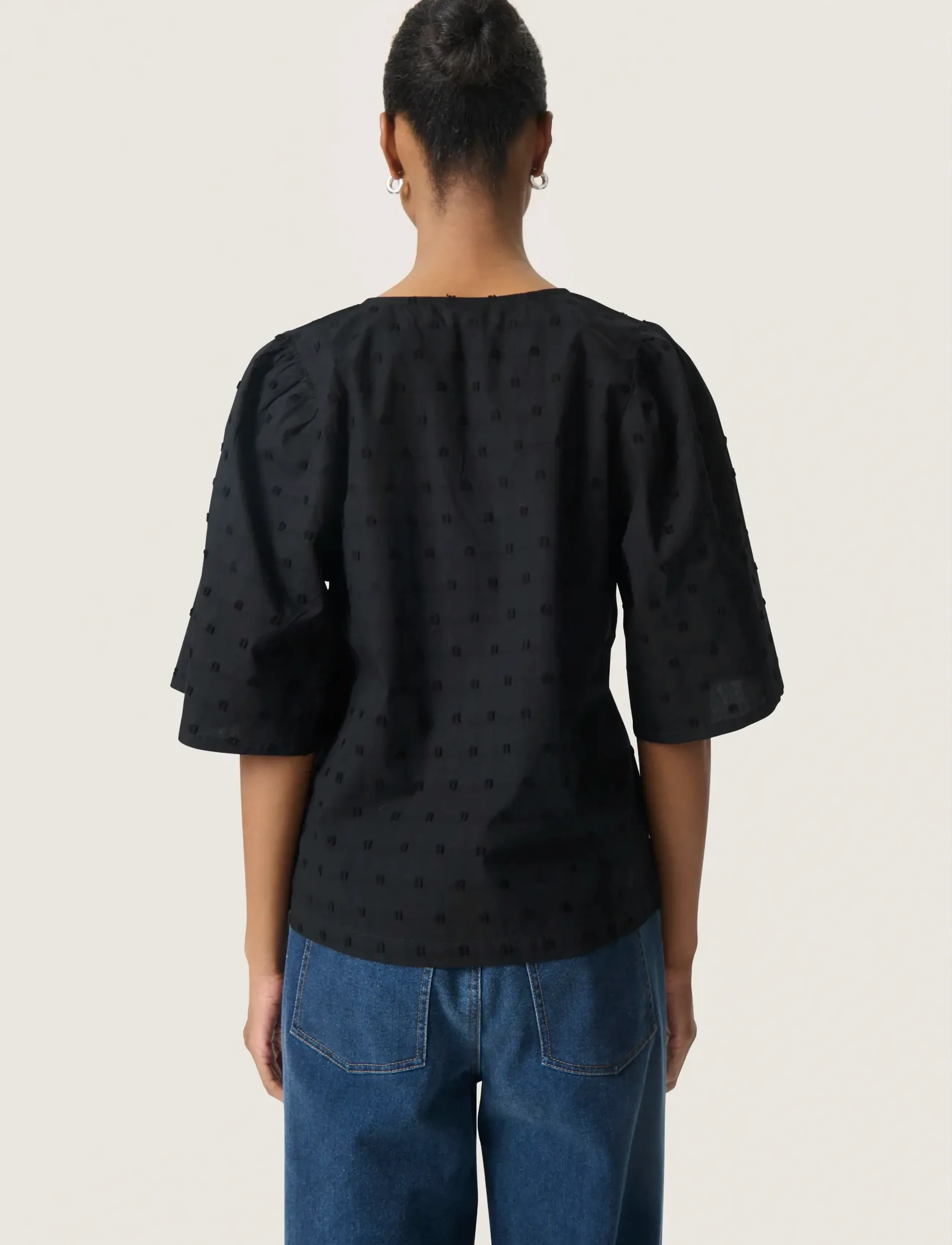 Soaked - SLSunela Felisia top SS - kortærmede bluser - black - 4