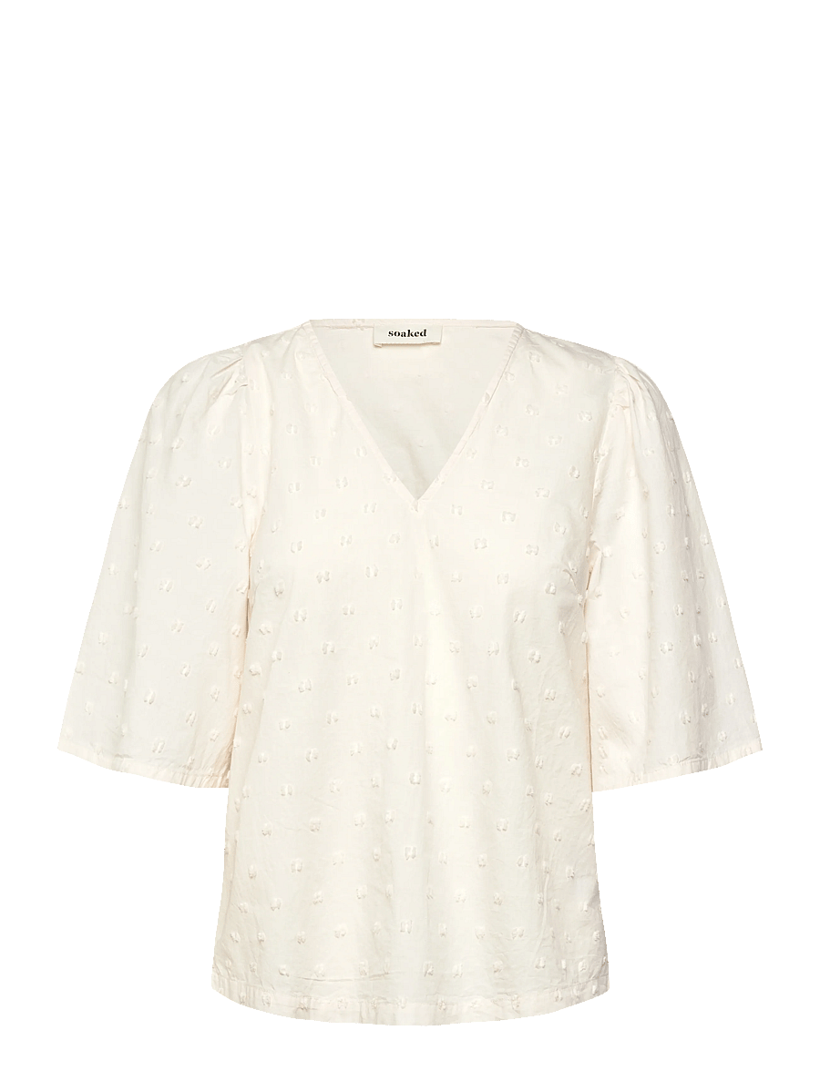 Soaked - SLSunela Felisia top SS - kortærmede bluser - broken white - 1