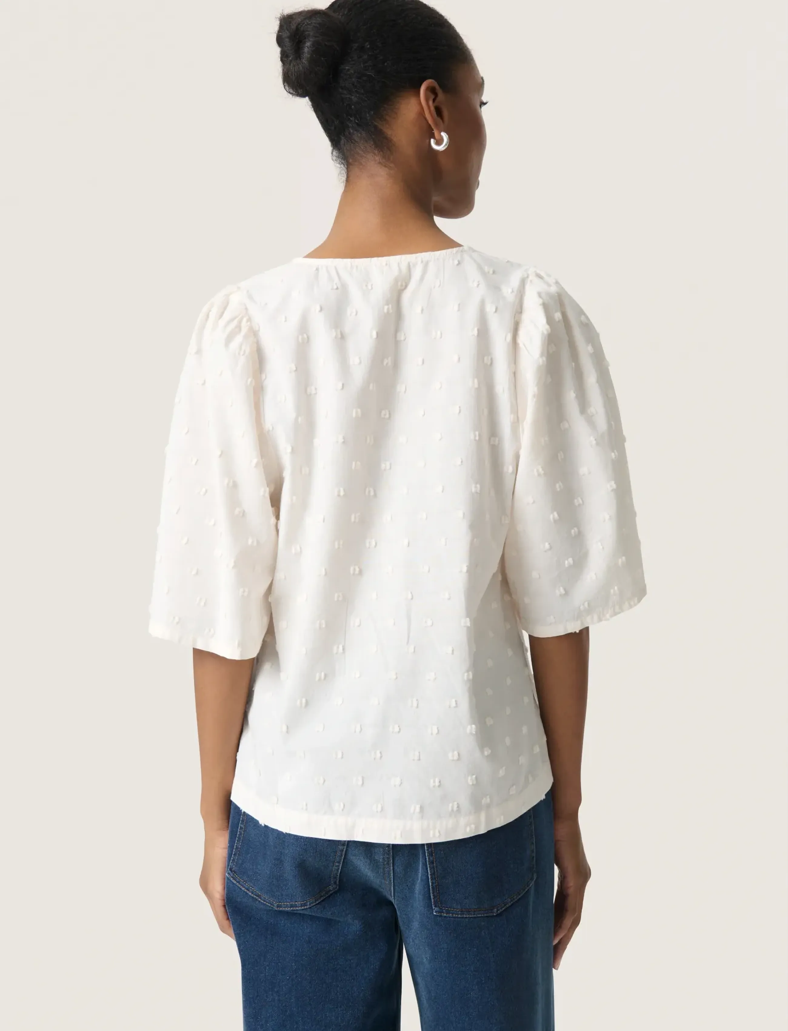 Soaked - SLSunela Felisia top SS - kortærmede bluser - broken white - 3
