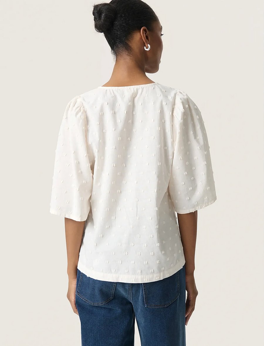 Soaked - SLSunela Felisia top SS - kortærmede bluser - broken white - 3
