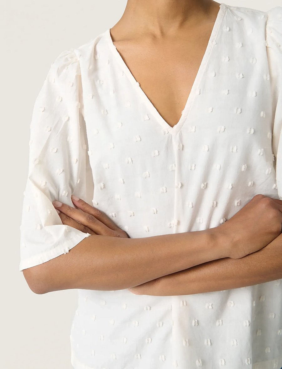 Soaked - SLSunela Felisia top SS - kortærmede bluser - broken white - 5