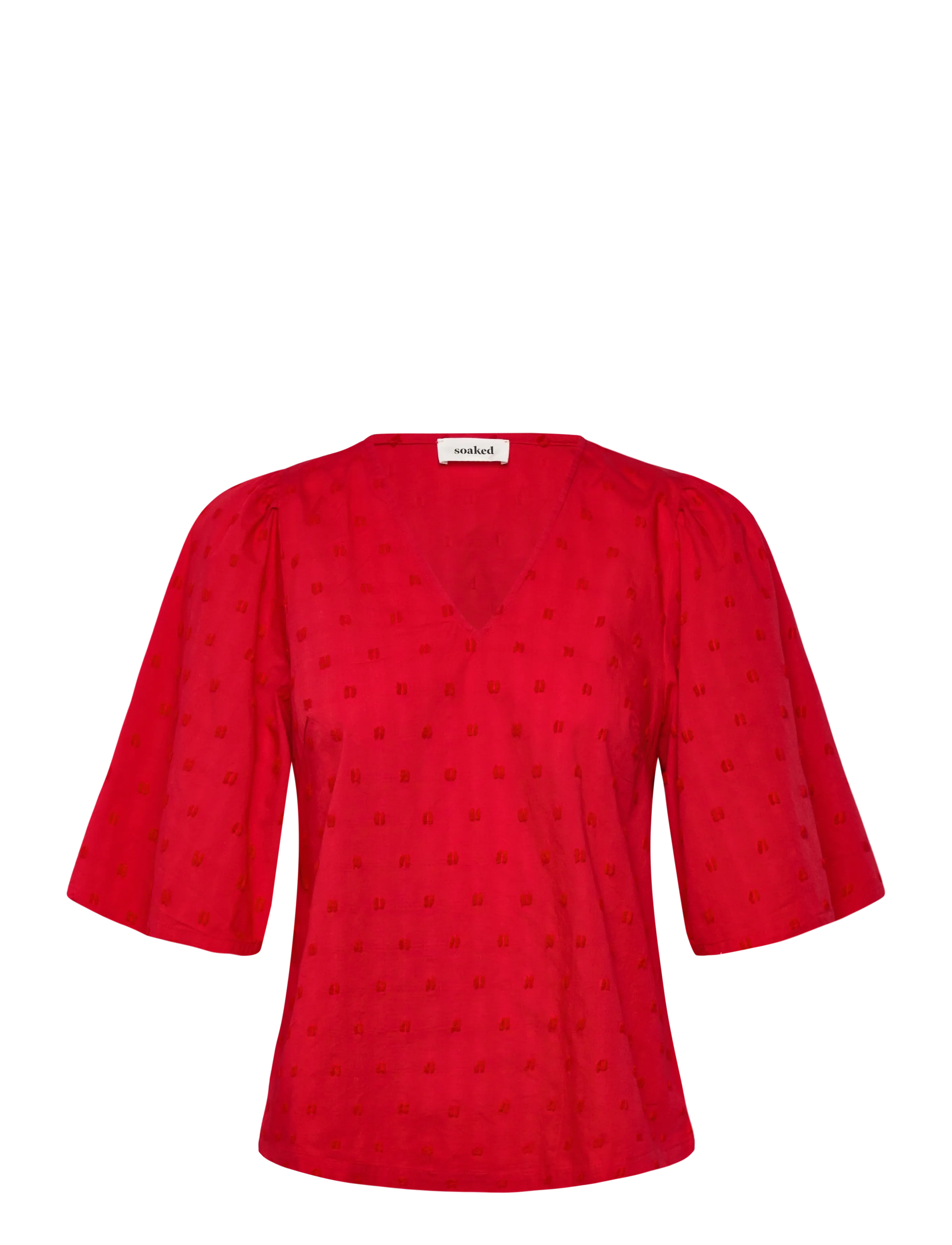 Soaked SLSunela Felisia top SS - Bluser - GOJI BERRY / red