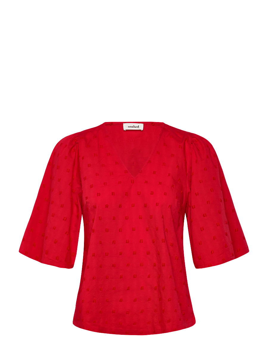 Soaked - SLSunela Felisia top SS - blouses à manches courtes - goji berry - 1