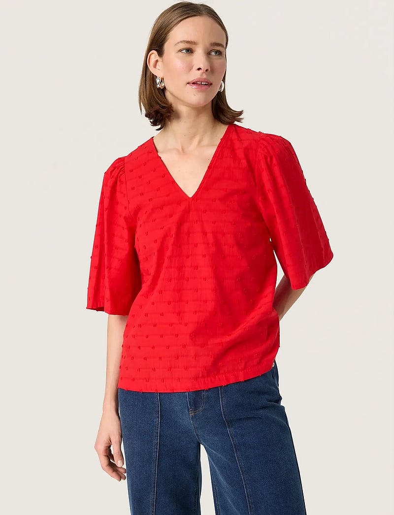 Soaked in Luxury - SLSunela Felisia top SS - lühikeste varrukatega pluusid - goji berry - 0