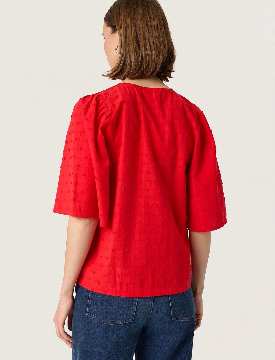 Soaked - SLSunela Felisia top SS - blouses à manches courtes - goji berry - 3