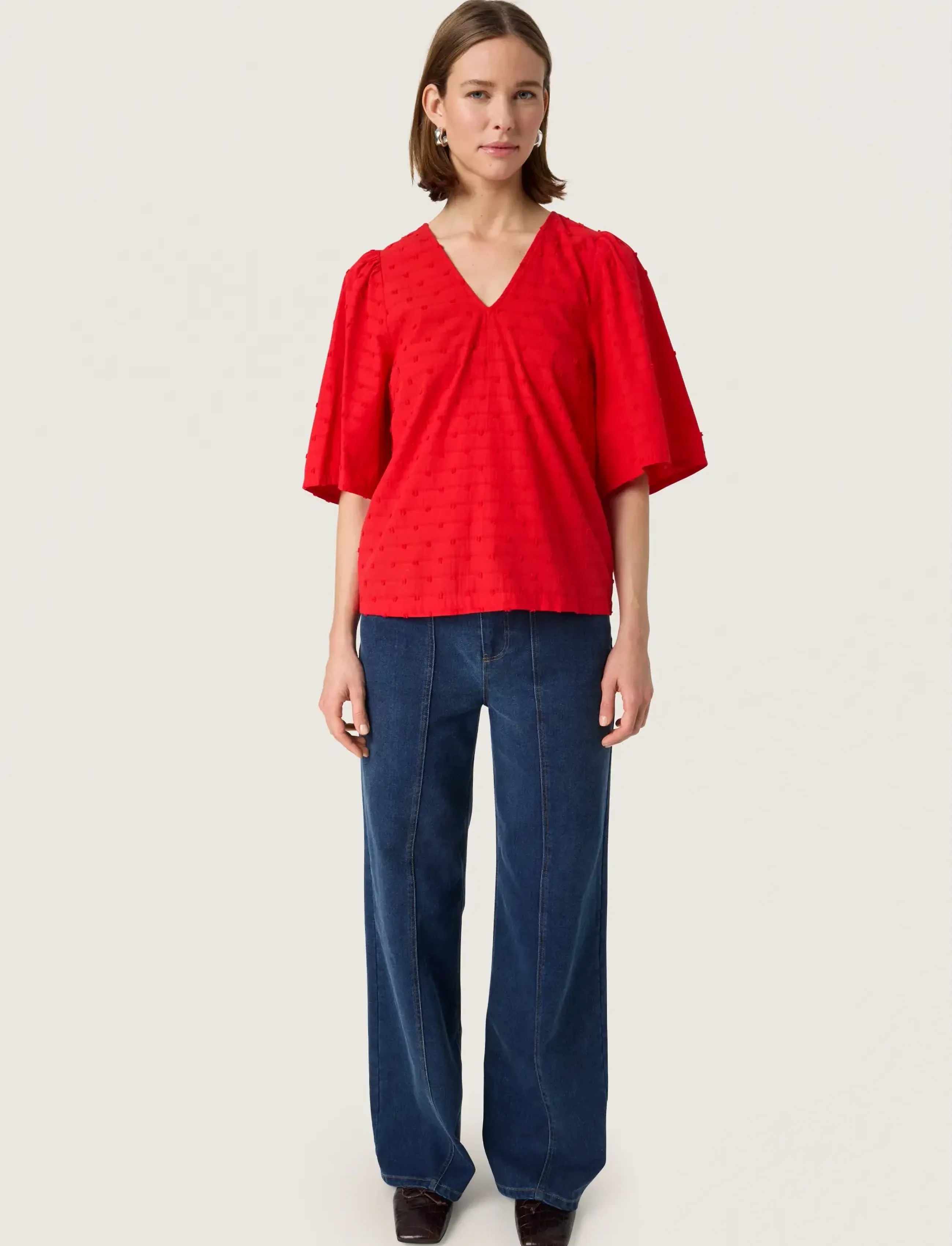 Soaked - SLSunela Felisia top SS - blouses à manches courtes - goji berry - 4