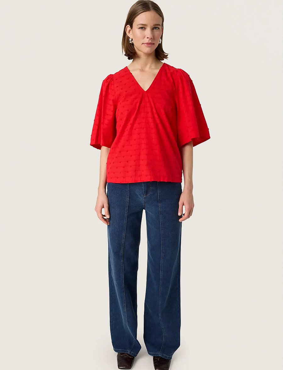 Soaked - SLSunela Felisia top SS - blouses à manches courtes - goji berry - 4