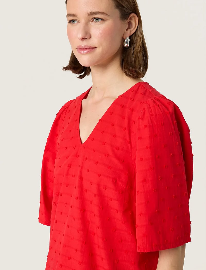 Soaked in Luxury - SLSunela Felisia top SS - lühikeste varrukatega pluusid - goji berry - 5