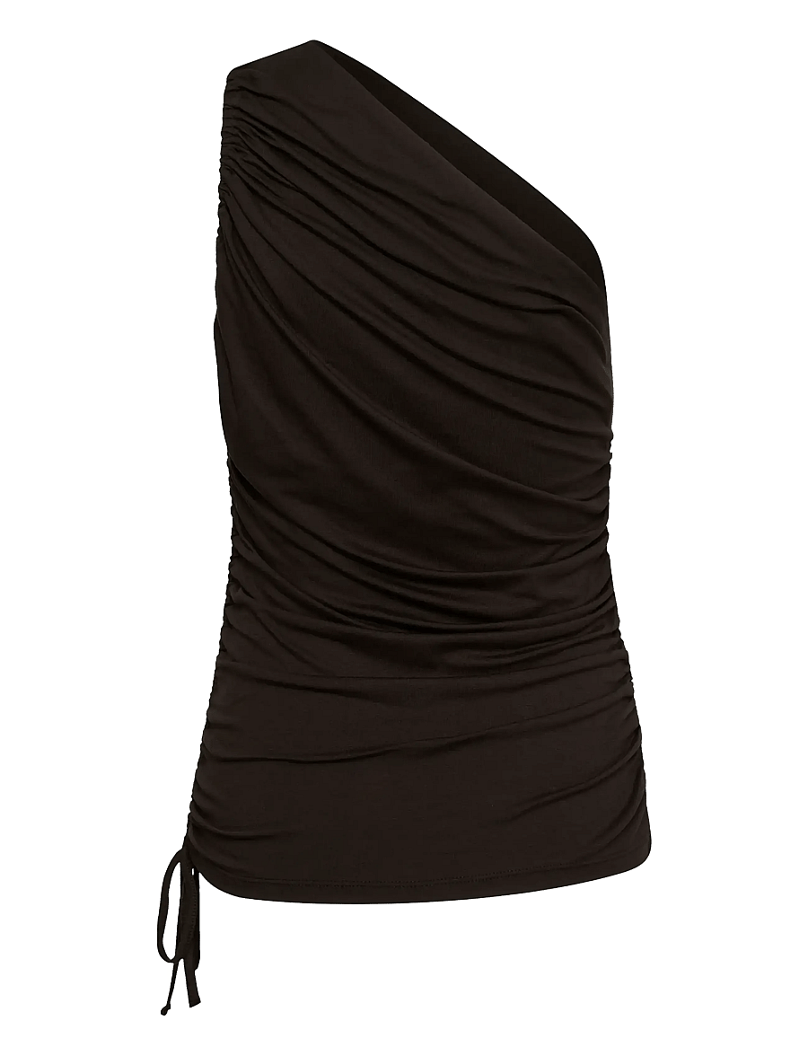 Soaked - SLHanadi One Shoulder Top - Ärmellose tops - chocolate torte - 2