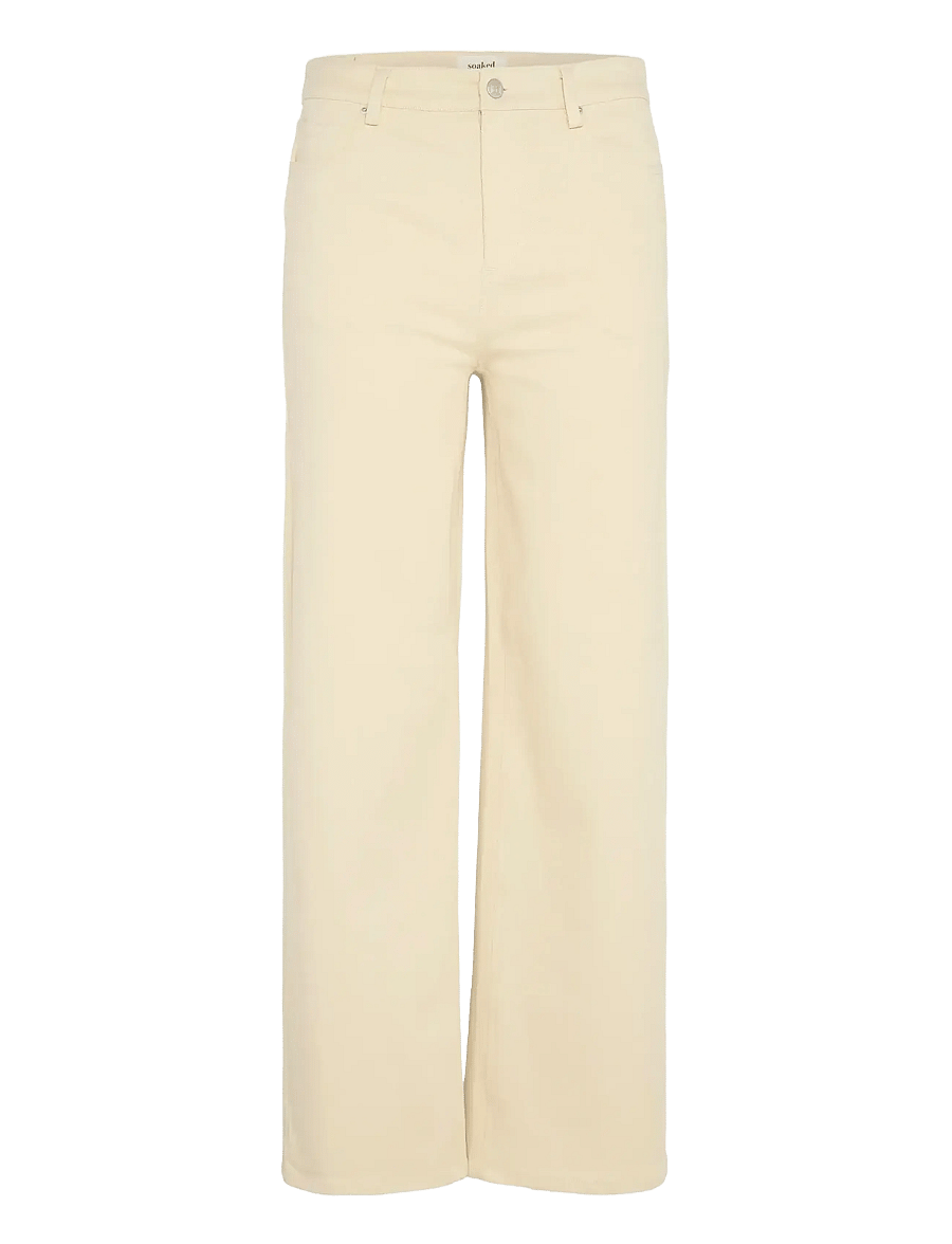 Soaked - SLSandja Plain Vanesa Pants - hosen mit weitem bein - sandshell - 1
