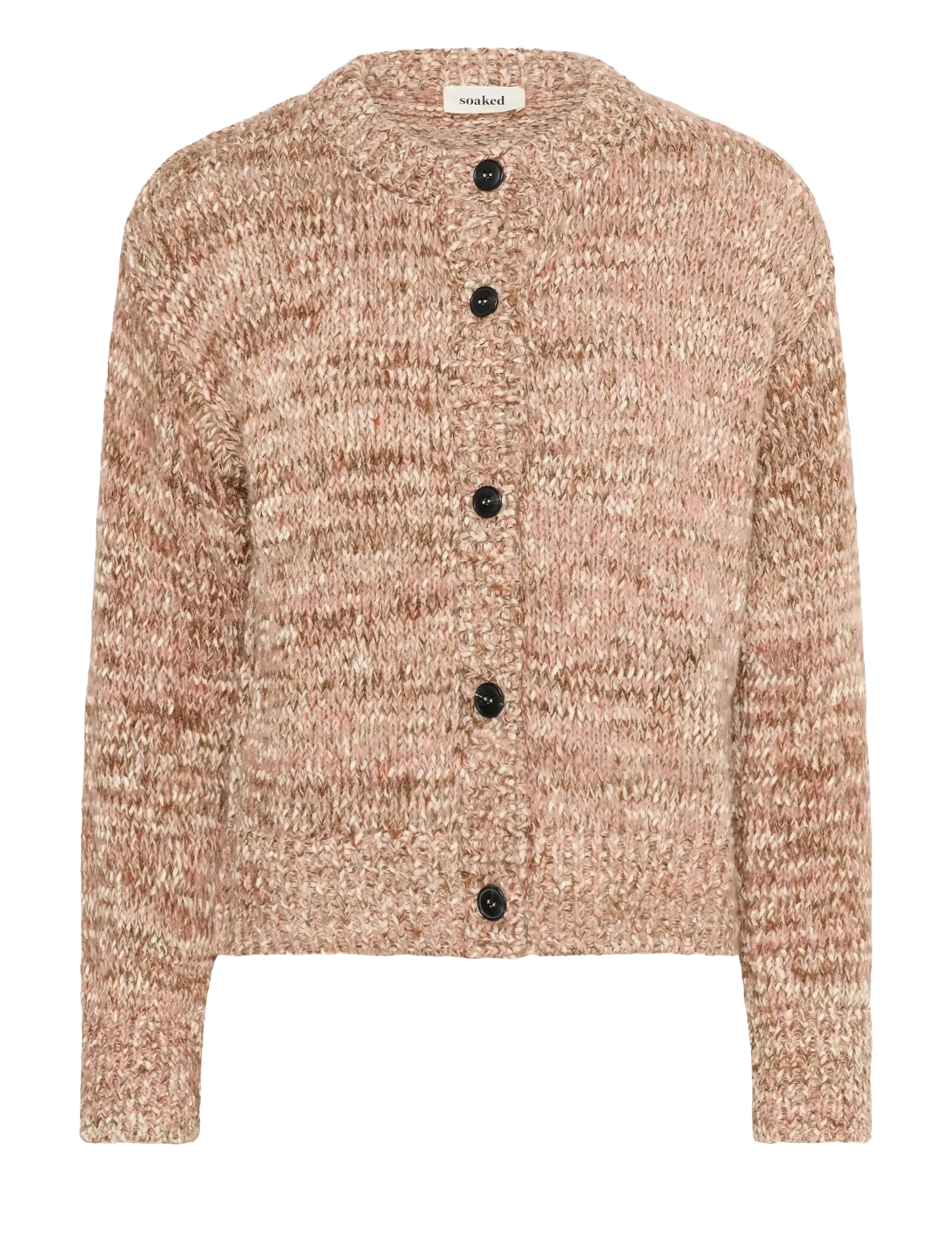 Soaked SLMacawi Cardigan - Cardigans - POLIGNAC AND CHOCOLATE MELANGE / beige