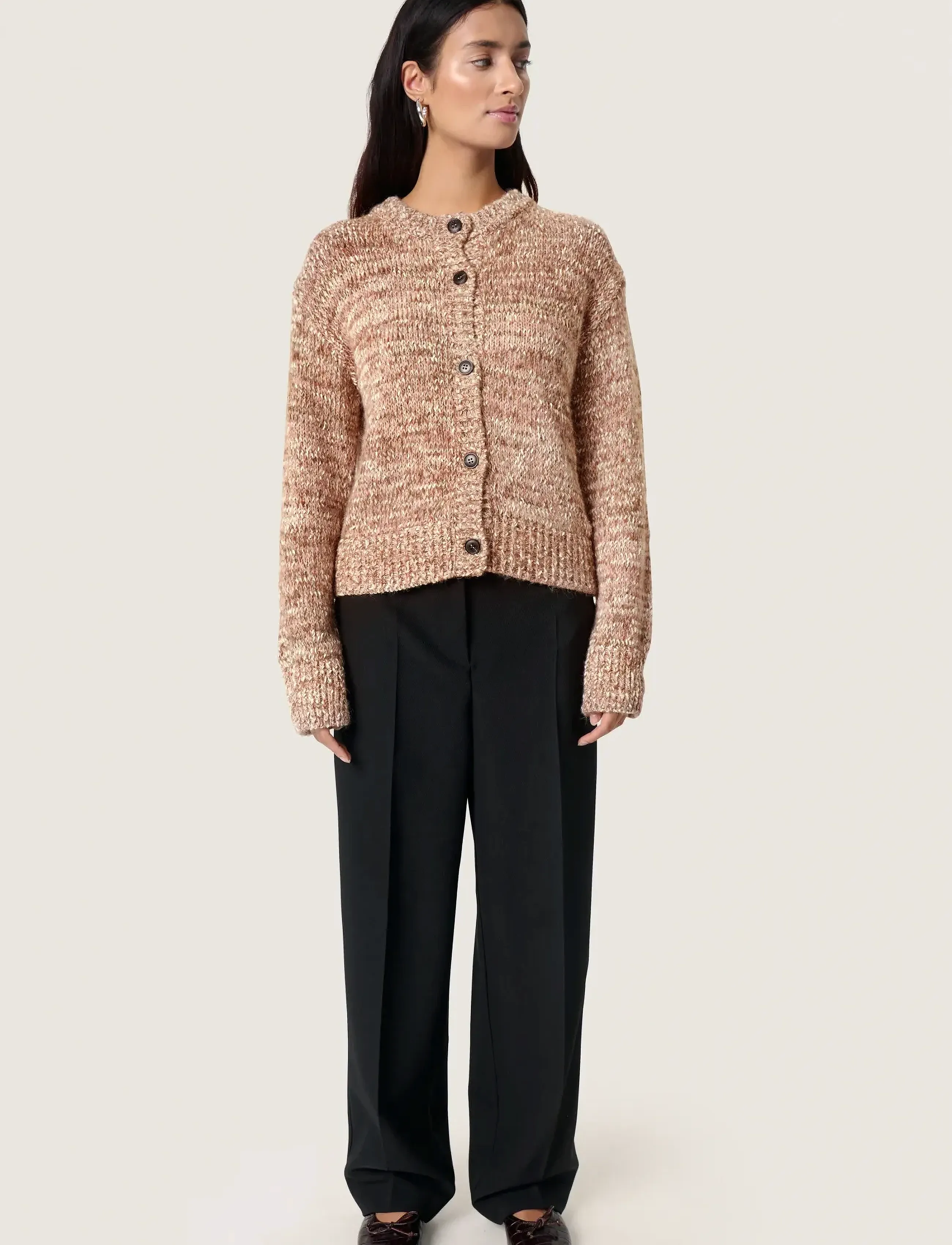 Soaked - SLMacawi Cardigan - herbstliche kleidung - polignac and chocolate melange - 3