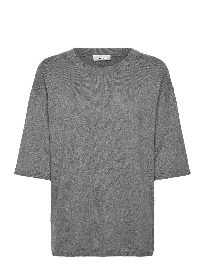 Soaked in Luxury - SLSanja Pullover SS - striktrøjer - grey melange - 1