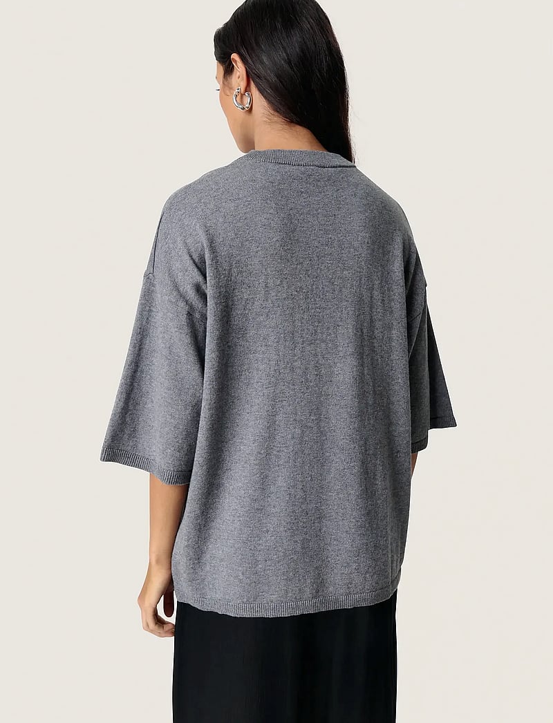 Soaked in Luxury - SLSanja Pullover SS - striktrøjer - grey melange - 4