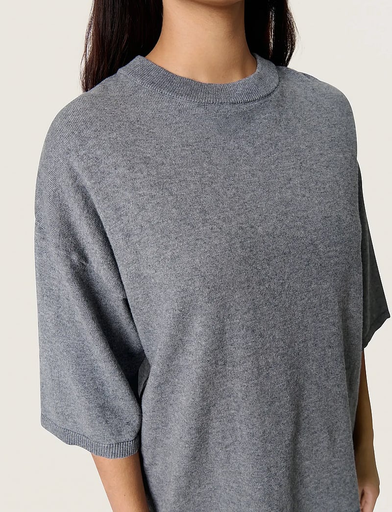 Soaked in Luxury - SLSanja Pullover SS - striktrøjer - grey melange - 5