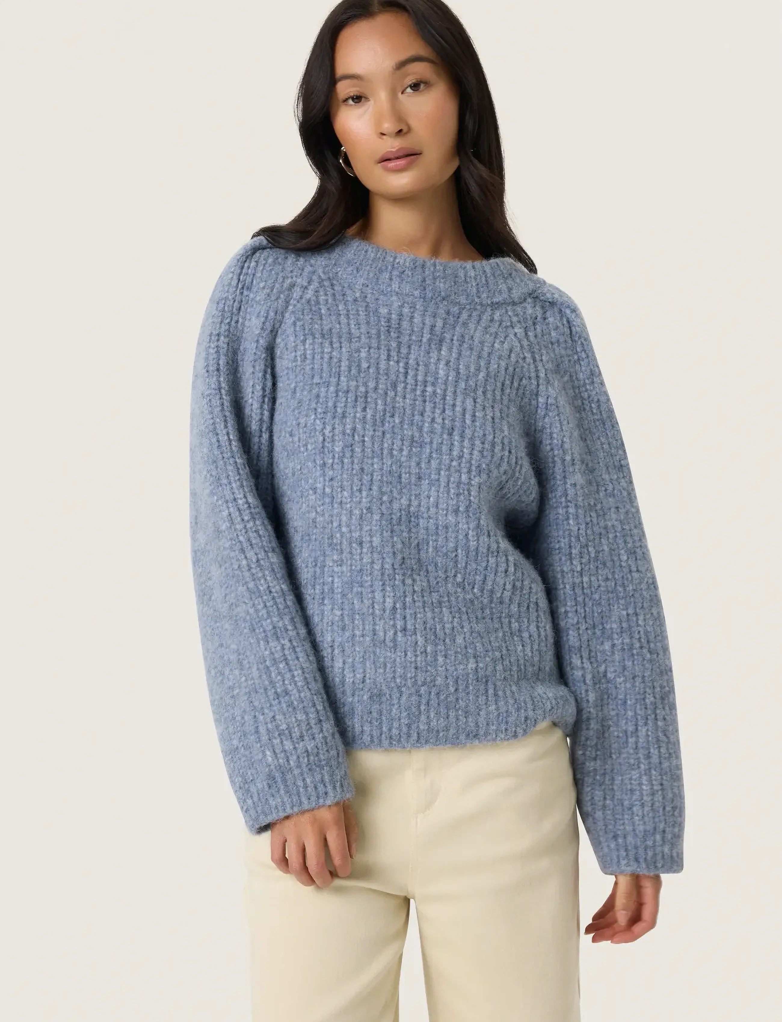 Soaked Slpleoni Pullover, S, Knitwear, Blau - Jumpers, Frauen