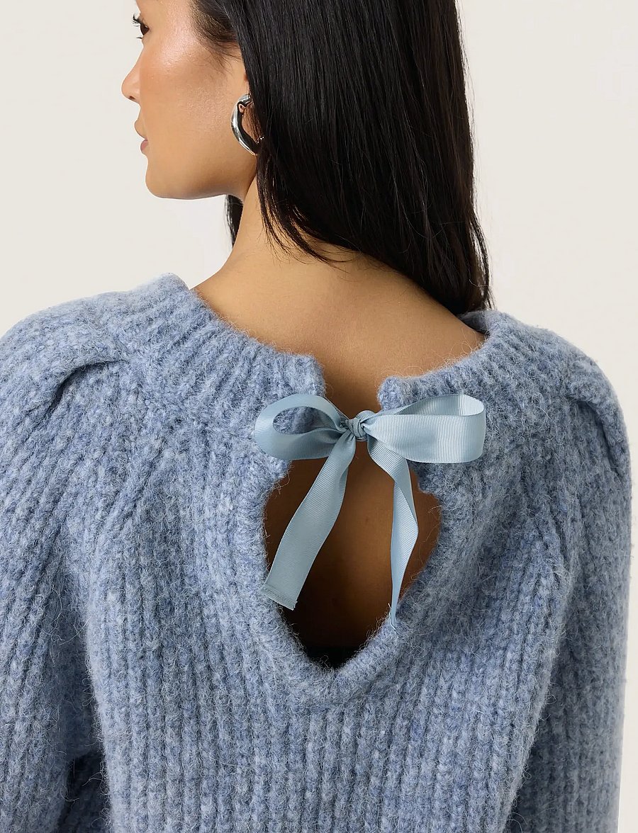 Soaked - SLPleoni Pullover - striktrøjer - bijou blue melange - 5