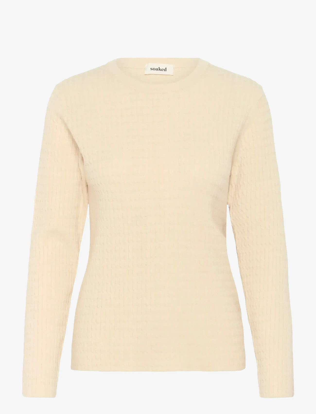 Soaked in Luxury - SLSpina Cable Pullover - striktrøjer - sandshell - 1